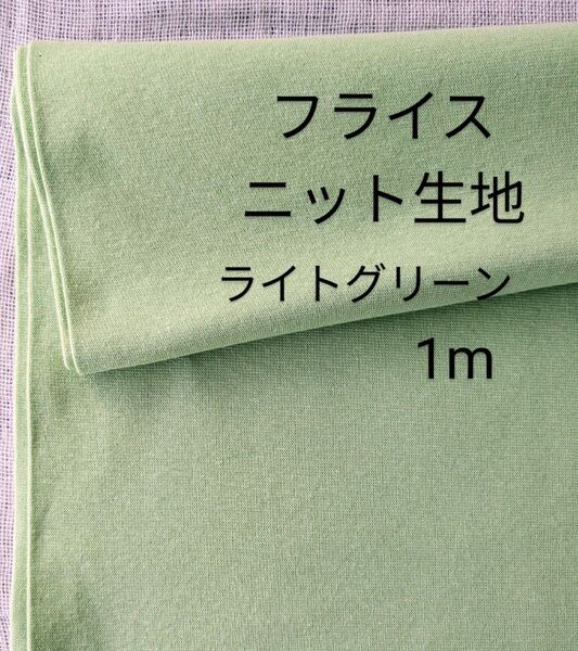 フライスニット生地◆1m◆ライトグリーン