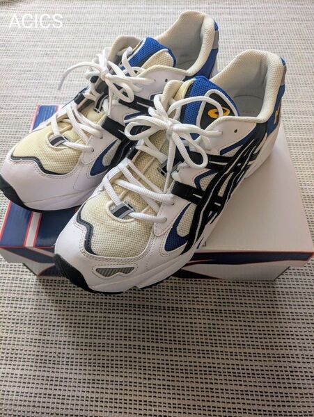 【美品】asics GEL-1090 スニーカー ホワイト/ブルー/ブラック 28.5cm
