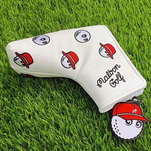 マルボン ゴルフ ヘッドカバー パター用 Malbon 白