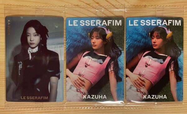 LE SSERAFIM CRAZY ツインウエハースシール カズハ3枚セット