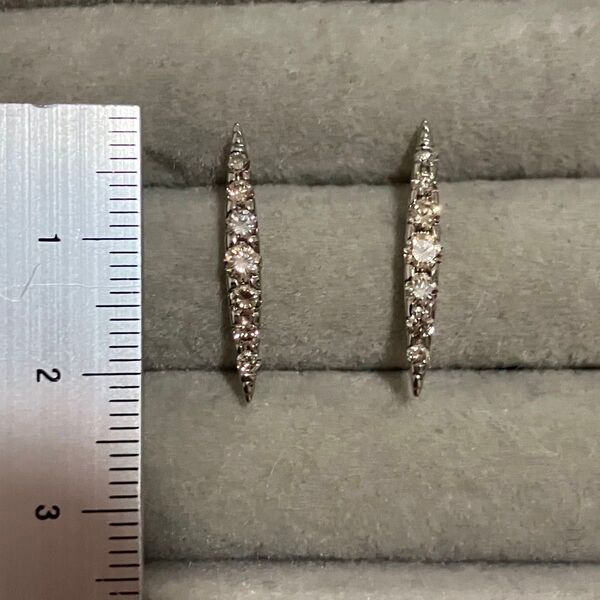 カシケイ ブラウンダイヤネイキッドピアス 0.6ct K18wgホワイトゴールド