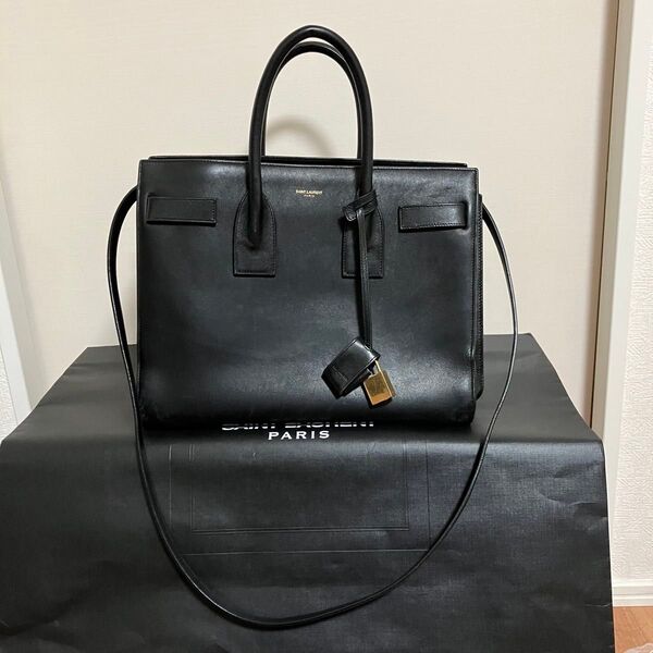 サンローランパリ サックドジュール スモール 黒 直営店購入正規品 ブラック 2way ショルダーバッグ