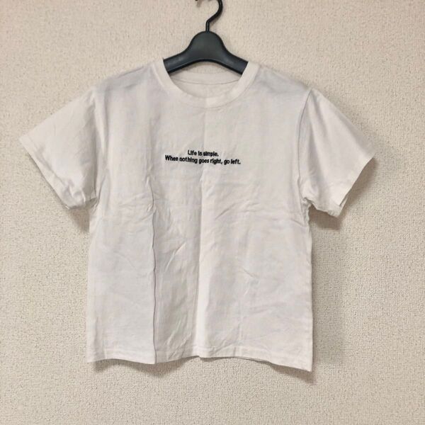 メッセージプリント ホワイトTシャツ M