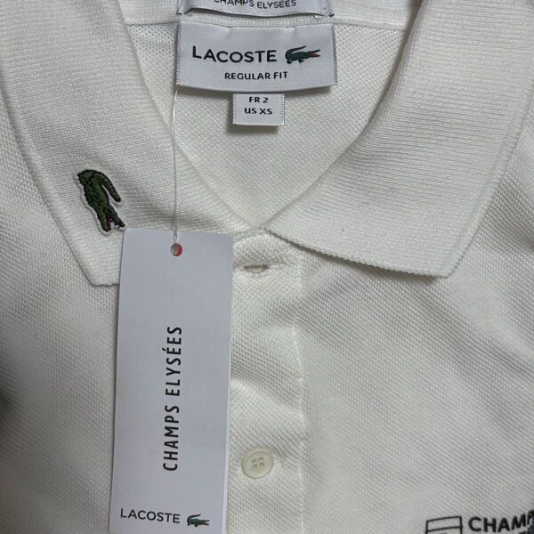 新品未使用 レア パリ限定品 LACOSTE ラコステ 半袖ポロシャツ レギュラーフィット XS ホワイト ユニセックス