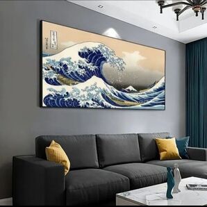 葛飾北斎富嶽三十六景 神奈川沖浪裏 和風画 日本絵画ポスター 浮世絵 油彩絵画 インテリアアートパネル 応接間 装飾画