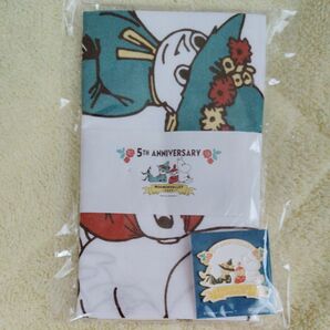 ムーミンバレーパーク5周年記念手ぬぐい&ピンバッジ 2個セット 非売品