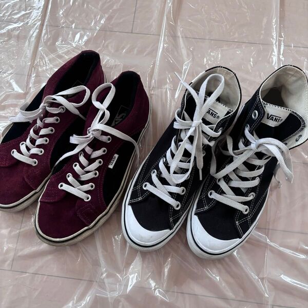 VANS バンズ スニーカー ローカット キャンバス ハイカットスニーカー 赤 黒