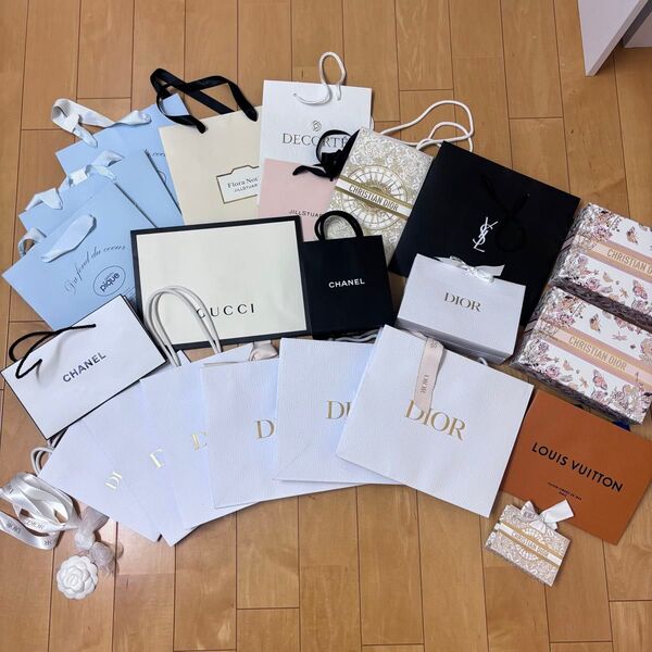 ショッパー CHANEL 紙袋 ブランド ルイヴィトン GUCCI DiorジェラピケJILLSTUART YSLコスメデコルテ