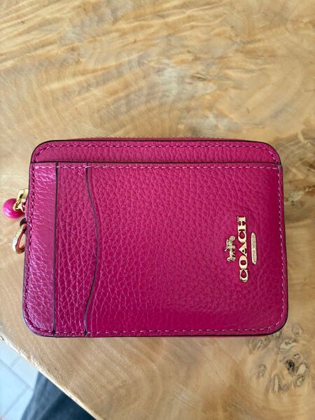 coach 財布 レザー コインケースカードケースミニ財布カード入れSuicaケースお財布ミニ財布ピンク可愛い