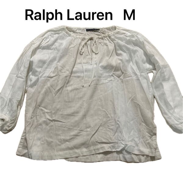 Ralph Lauren ラルフローレン ギャザー ブラウス ホワイトサイズ M