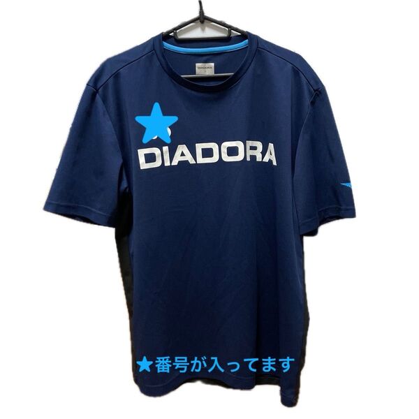 DIADORA ディアドラ サッカー半袖シャツ ウェア 練習着 ネイビー トレーニングウェア 部活