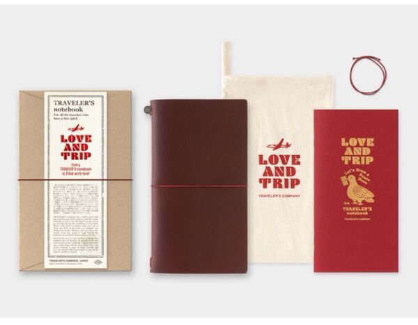 トラベラーズノート LOVE AND TRIP レギュラーサイズ レッド 赤 トラベラーズカンパニー ラブ&トリップ 本体セット