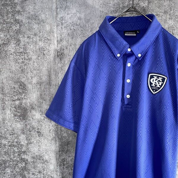 【KAPPA カッパ 】GOLFゴルフ 半袖 ポロシャツ ボタンダウン パープル 【中古】ゴルフウェア メンズ 半袖ポロシャツ