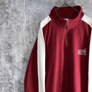 BAYFLOW ベイフロー ハーフジップスウェット 刺繍 ピスネーム 切り替え ゆるダボ スウェット トレーナー プルオーバー