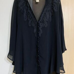 美品 Limitless Luxury シアートップス ブラウス 羽織り ブラック BAYCREW'S STORE シアー素材