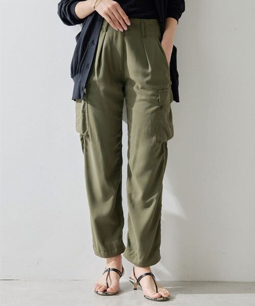【2024SS 美品】ウィムガゼット バックサテンカーゴパンツ グリーン