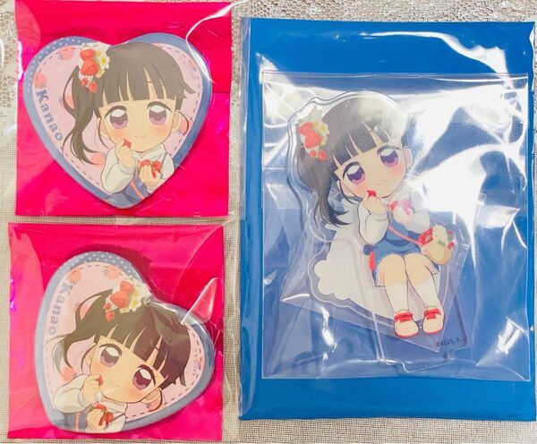 鬼滅の刃 ufotable ストロベリーフェスティバル2025 ランダム 栗花落カナヲ アクスタ ハート型缶バッジ 3点セット販売