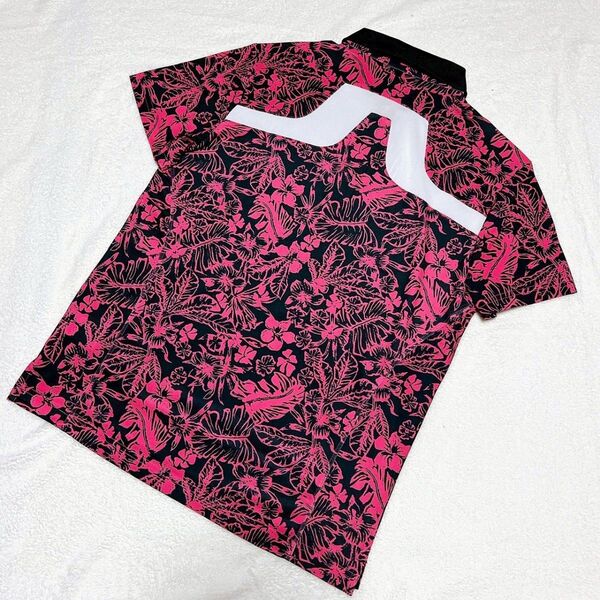 新品 J.LINDEBERG ゴルフ 半袖ポロシャツ レッド M メンズ ジェイリンドバーグ