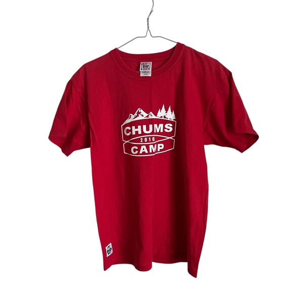 CHUMS チャムス バックロゴプリント 2016 CAMP STAFF Tシャツ 赤 Lサイズ