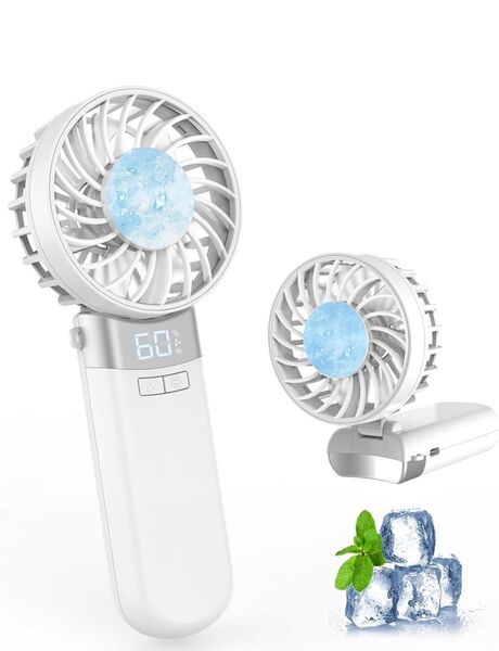 【新品未使用】ハンディファン 携帯扇風機 手持ち扇風機 ホワイト 大容量 USB 充電式