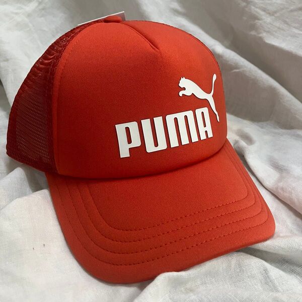 新品未使用品 PUMA プーマ 男女兼用 フリーサイズ 帽子 キャップ 赤レッド 025986/03 メッシュキャップ