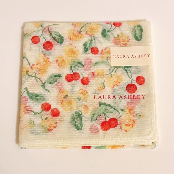 【新品未使用】LAURA ASHLEY チェリー柄 ハンカチ ローラ アシュレイ