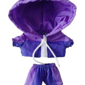 7月迄最終値 20cm 推し活 ヒップホップ ぬい服 紫 着せ替え 2点セット 衣装 ぬい活 紫 パープル