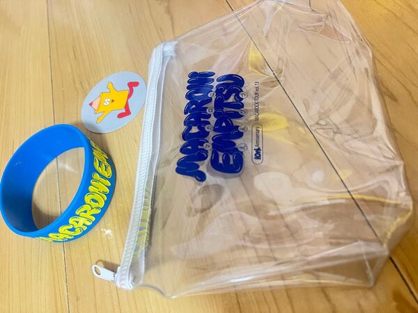 マカロニえんぴつグッズ3点セット ラバーバンド ステッカー ビニールポーチ