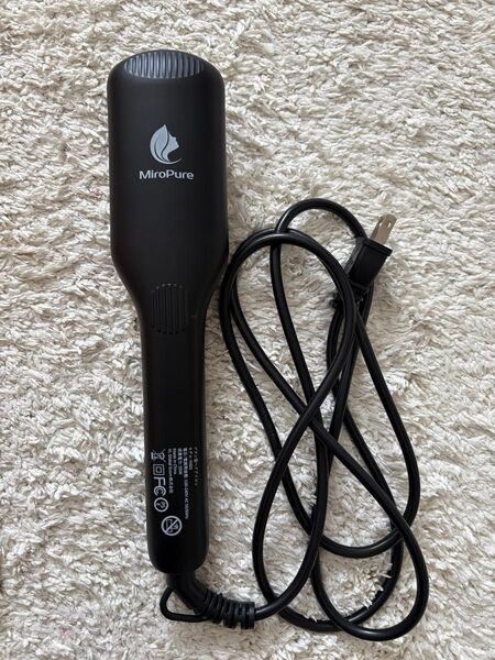 MiroPure ストレートブラシ ヘアアイロン ヒートブラシ マイナスイオン 16段階温度調節 MAX230℃ ツヤ感ブラック