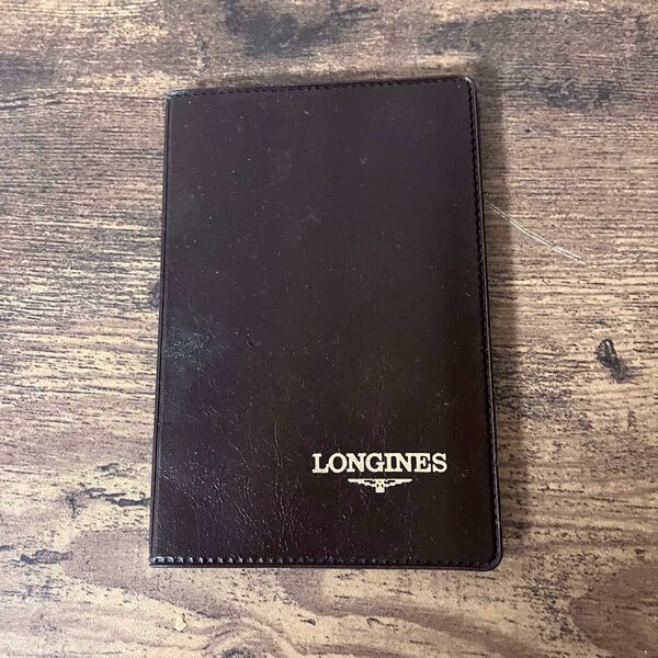 【昭和レトロ/当時物/1985年購入】LONGINES ロンジン 保証書入れ カードケース 名刺入れ メモ帳入れ【色】茶色