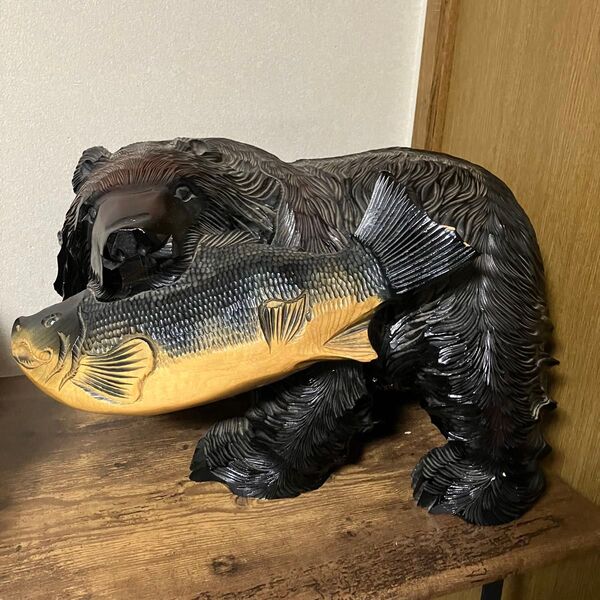 【昭和レトロ/当時物】北海道 民芸品 巨大 木彫りの熊 彫刻 木彫り 熊 クマ インテリア 置物 オブジェ