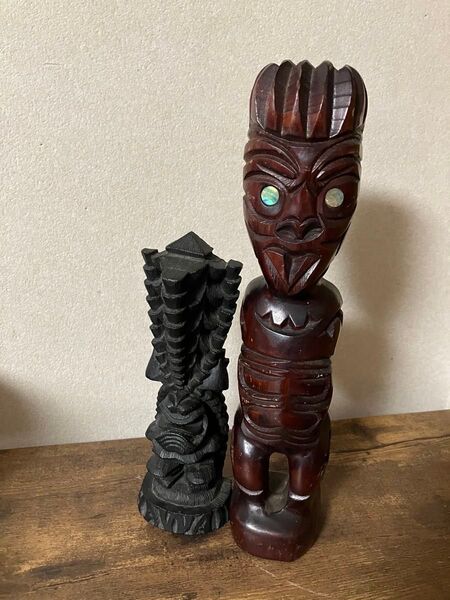 【昭和レトロ/当時物/1974年製?】ハワイ製 Hawaii 長寿の神様 TIKI ティキ お守り 縁起物 オブジェ インテリア