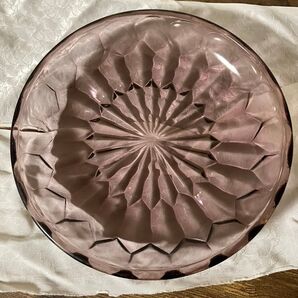 【昭和レトロ/当時物】SOGAガラス?佐々木硝子?ガラス製 色ガラス 紫ガラス 大皿 中皿【色】紫/パープル系