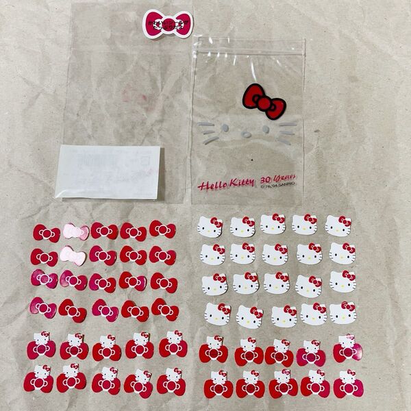 Hello Kitty フレークシール 60枚 30th vivitix限定 ダイカット りぼん サンリオ 2004年 レア