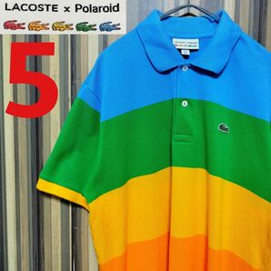 美品【LACOSTE×POLAROID】ラコステ ポラロイドコラボ ブロッキング ポロシャツ XL