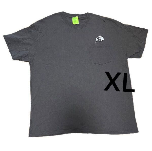 HUF INTHEPOCKET Tシャツ XL 半袖 チャコールグレー ハフ ポケットtシャツ