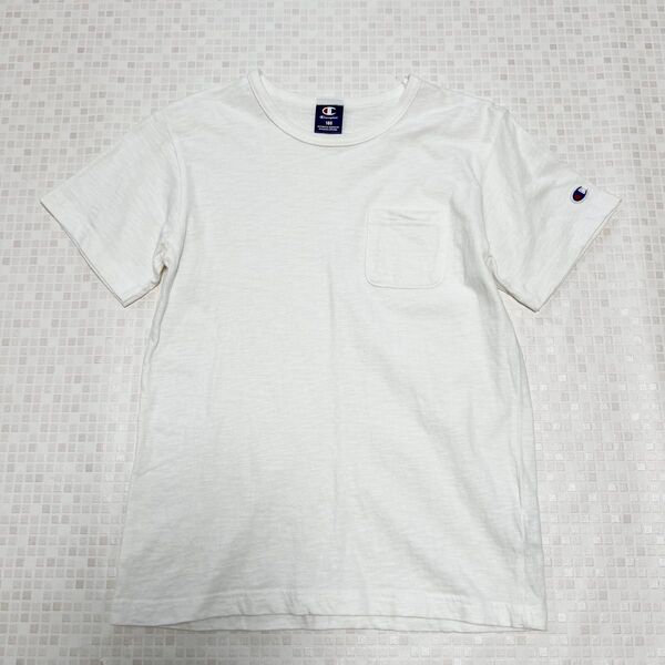 チャンピオン 半袖Tシャツ キッズ 160 白 綿100% ポケット