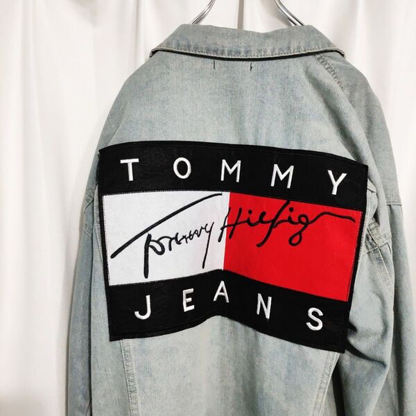 TOMMY HILFIGER デニムジャケット Gジャン Lサイズ 古着