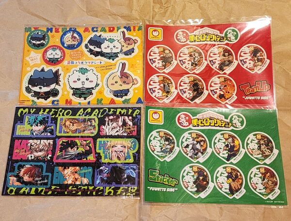 ちいかわ×ヒロアカ 僕のヒーローアカデミア ステッカー付録 特典 赤いきつね緑のたぬき クリアシート クリアカード シール 非売品