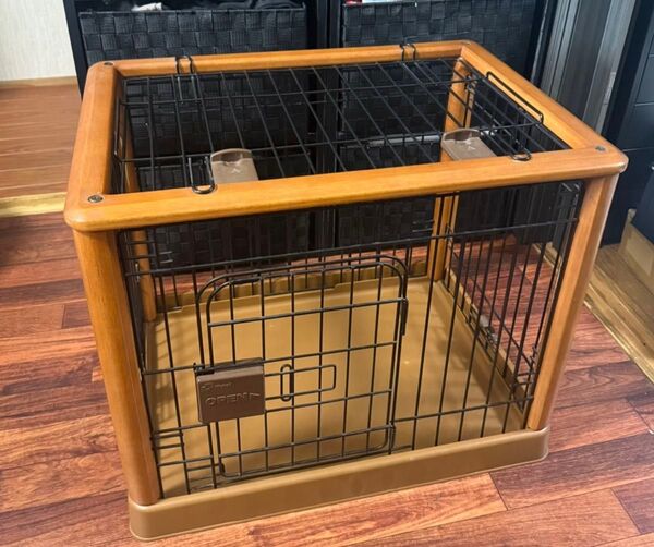 ペット用ケージ・木製・ドッグ&キャットハウス・サークル・ペットハウス・超小型~中型犬向け《美品》