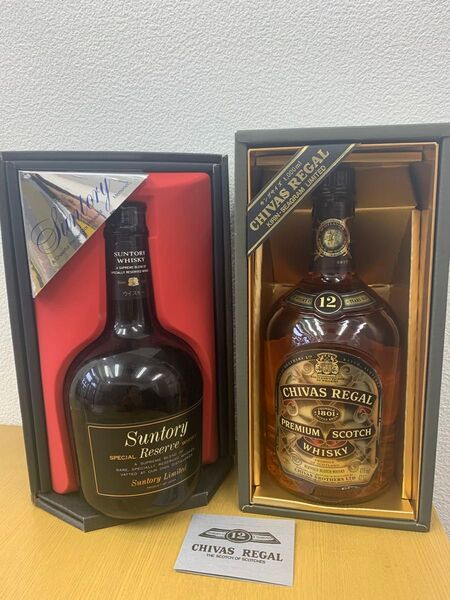【最終値下げした】CHIVASREGALジーバスリーガル12年1000mlとSuntoryリザーブ750ml 2本おまとめ 古酒