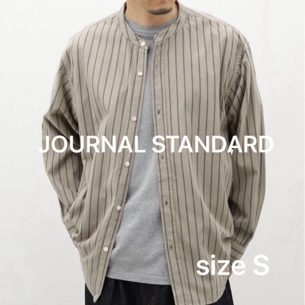 JOURNAL STANDARD パターンバンド フランネルシャツ ストライプシャツ ベージュ Sサイズ