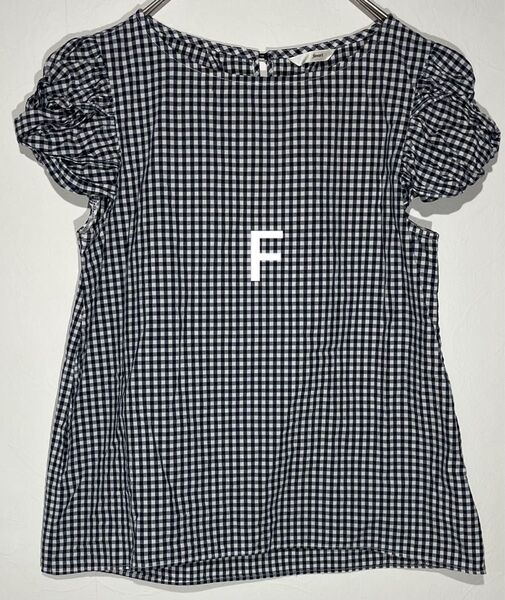 favori 半袖ブラウス フリーサイズ S M L F ギンガムチェック シャツブラウス オフィスカジュアル 春夏 トップス
