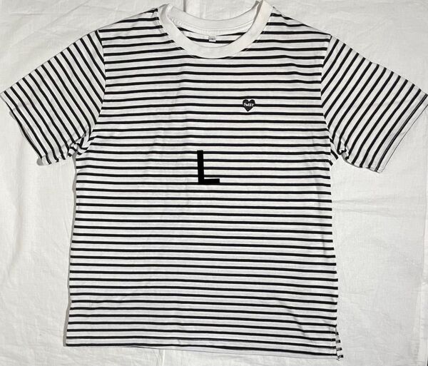 半袖Tシャツ Lサイズ 白黒ボーダー 春夏 秋冬 シンプル カジュアル トップス