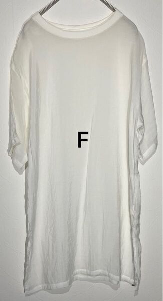 GRL 五分袖七分袖シアーTシャツ フリーサイズ S M L F チュニック 透け感 重ね着 春夏 白 無地