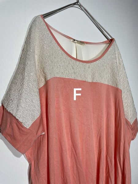 Bou Jeloud 半袖ブラウス フリーサイズ S M L F シアー 透け感 ドルマン バイカラー 春夏 トップス Tシャツ