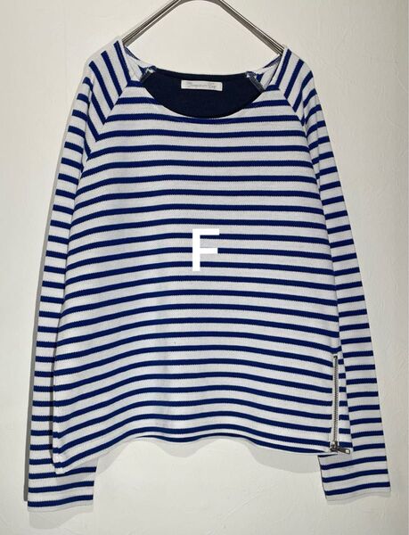 チャオパニックティピー 長袖トップス フリーサイズ S M L F 青白ボーダー カットソー シンプル カジュアル