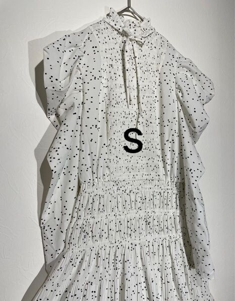 ロングワンピース Sサイズ ドレスワンピース 長袖 フレア ティアード きれいめ 上品 ブラウス 美シルエット