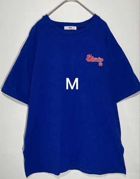 WEGO 半袖Tシャツ Mサイズ 青 ロゴ 春夏 秋冬 ゆったり 大きめ 体型カバー トップス カジュアル