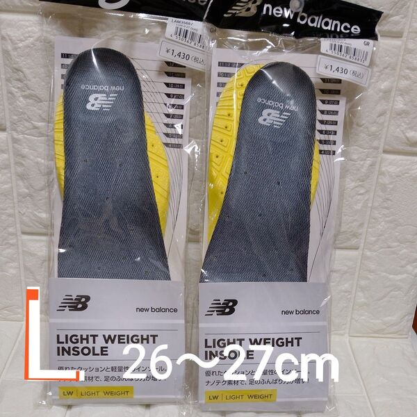 ニューバランス ライトウエイトインソール L サイズ 26-27cmグレー #LAM35687-GR NEW BALANCE